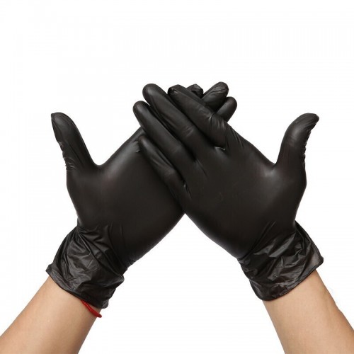 Нитриловые перчатки. чёрные. размер M (100шт.)