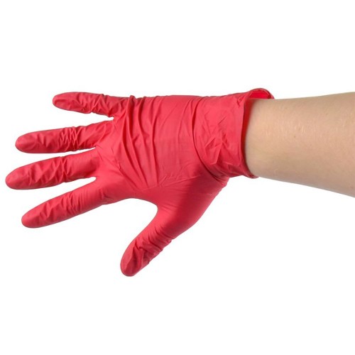 Нитриловые перчатки, красные,  размер L (100шт.)