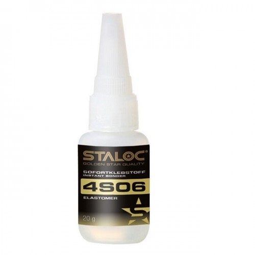Моментальный цианоакрилатный клей для резин и пластиков STALOC 4S06, 20 гр.