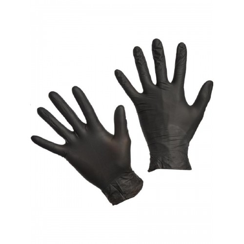 Нитриловые перчатки. чёрные. размер L (100шт.)